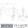 Bristan Colonial Crosshead Sink Mixer Antique Bronze Tap Dimensions
